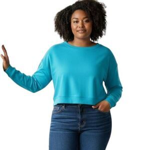 L.A. SOCIETY TURQUOISE CROP WORKOUT TOP SZ.XL NWT.